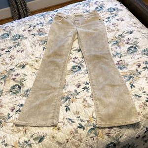 Flare leg light tan washed denim 00 tall pants